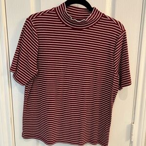 Mock neck ribbed shirt